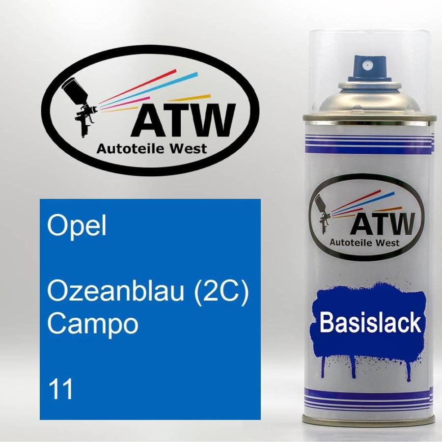 Opel, Ozeanblau (2C) Campo, 011: 400ml Sprühdose, von ATW Autoteile West.